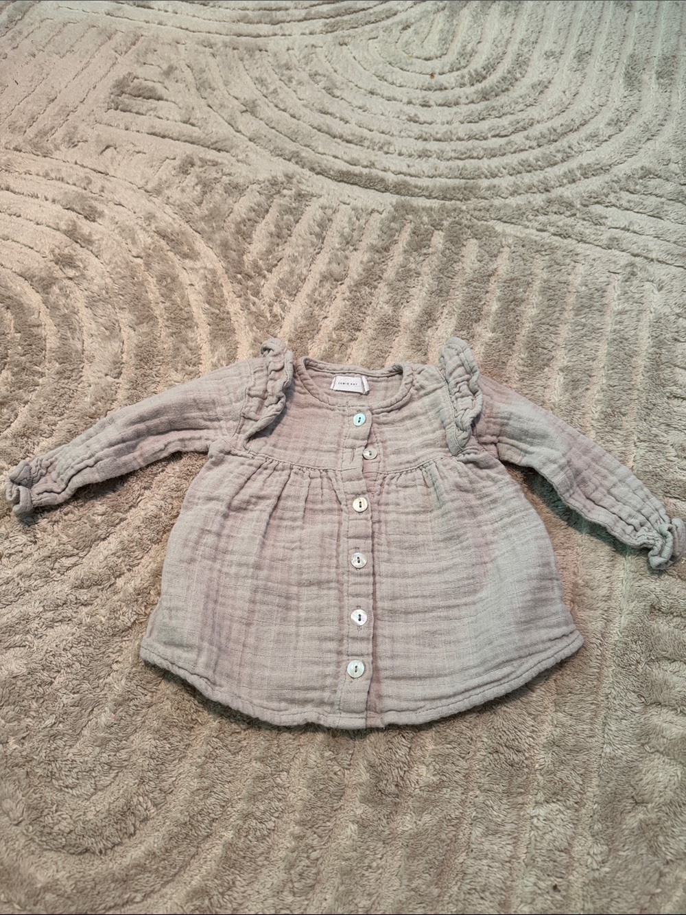 Jamie Kay Cream Gauze Button-Front Baby Top